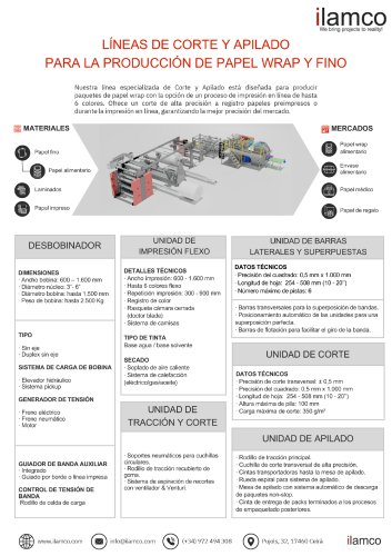 LÍNEAS DE CORTE Y APILADO PARA LA PRODUCCIÓN DE PAPEL WRAP Y FINO