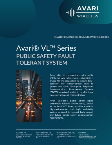 Avari® VL™ Series PUBLIC SAFETY FAULT TOLERANT SYSTEM