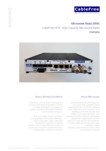 CableFree HCR - High Capacity Microwave Radio