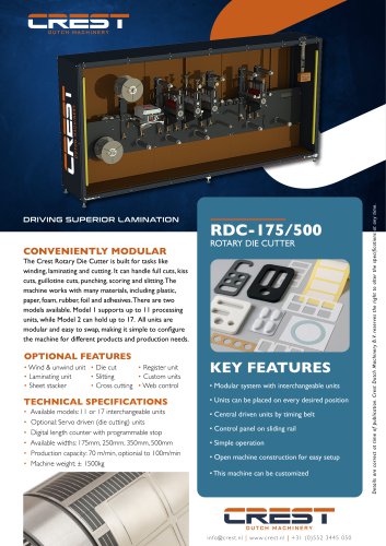 Crest Datasheet Rotary Die Cutter