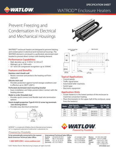 WATROD™ Enclosure Heaters