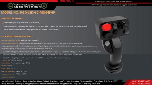 Key Technology Joysticks RGD-JSK-GC-MU64FHP