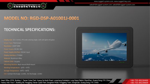 Key Technology Rugged Display RGD-DSP-A01001J-0001