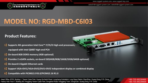 Key Technology Rugged Motherboards RGD-MBD-C6I03
