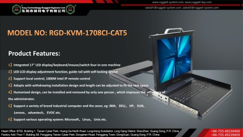 RGD-KVM-1708CI-CAT5 Key Technology Rugged KVM switch