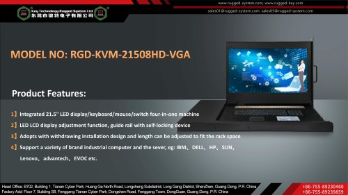 RGD-KVM-21508HD-VGA Key Technology Rugged KVM switch