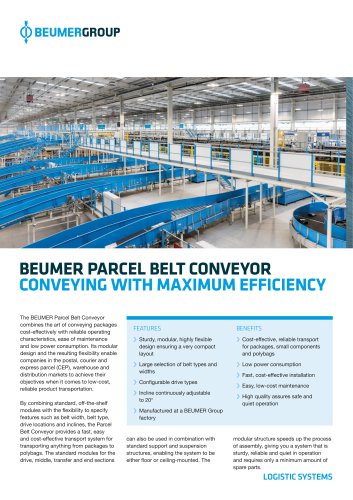BEUMER PARCEL BELT CONVEYOR
