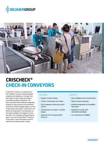 CRISCHECK® CHECK-IN CONVEYORS