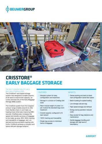 CRISSTORE® EARLY BAGGAGE STORAGE