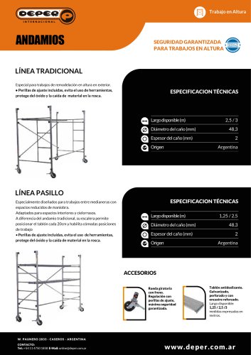 TRADITIONAL SCAFFOLDING 2.5M