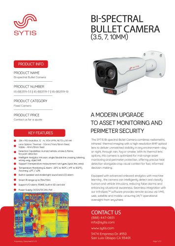 BI-SPECTRAL BULLET CAMERA (3.5, 7, 10MM)