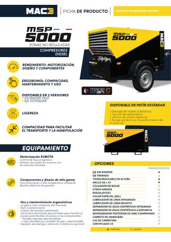 Ficha del producto MSP5000 EXPORT
