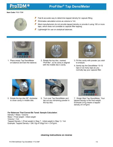 ProFiller® Tap DensiMeter