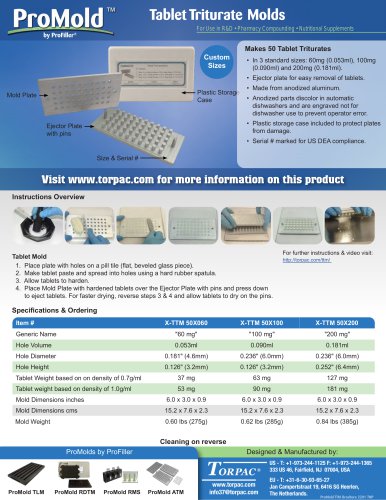 Tablet Triturate Molds