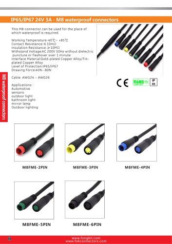 Fongkit M8 Waterproof Connector