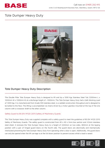 Tote Dumper Heavy Duty