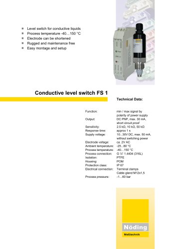 Conductive level switch FS 1