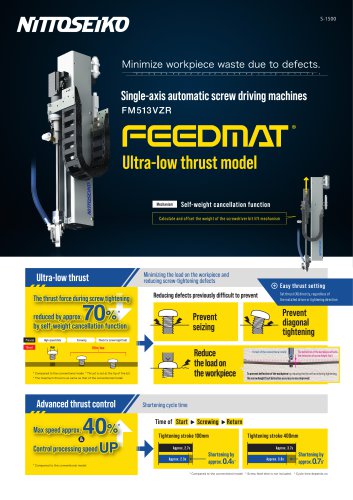 Single Spindle Screw Driving Machines（ultra-low thrust Type）