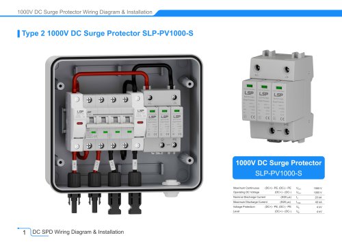 Type 2 1000V DC Surge Protector SLP-PV1000-S