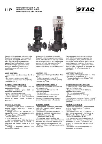 Stac in line pumps ILP series