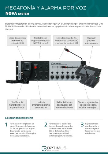 NOVA SYSTEM MEGAFONÍA Y ALARMA POR VOZ