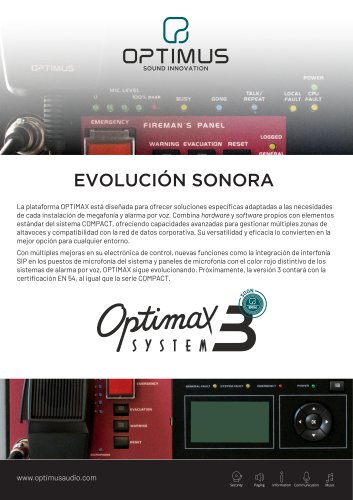 OPTIMAX3, plataforma de megafonía y alarma por voz