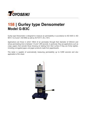158 | Gurley type Densometer Model G-B3C