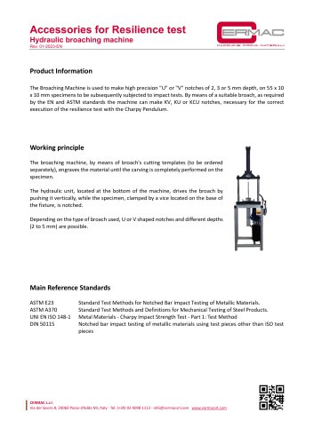 Hydraulic broaching machine