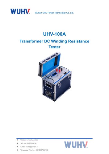 UHV-100A Transformer DC Winding Resistance Tester -Catalog