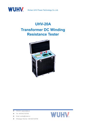 UHV-20A Transformer DC Winding Resistance Tester-Catalog