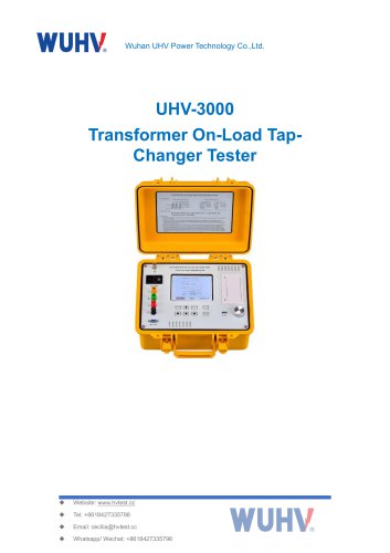 UHV-3000 Transformer On-Load Tap-Changer Tester-Catalog