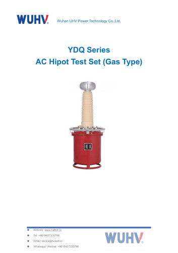 YDQ Series AC Hipot Test Set (Gas Type) -Catalog
