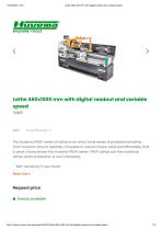 Lathe 460x1000 mm with digital readout and variable speed