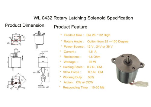 WL0432 Rotary Solenoid 90 Degree Application