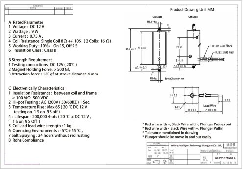WL0735B Push pull latching solenoid industrial application