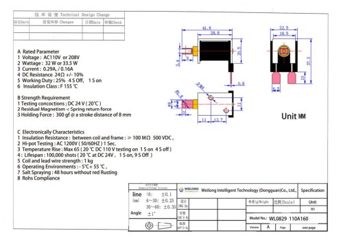 WL0829 AC Linear Solenoid Application