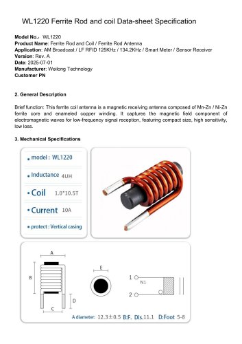 WL1220 Ferrite Core Ignition Coil