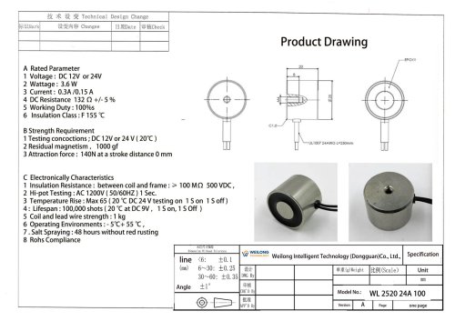 WL2520 Custom Holding Electromagnet solutions