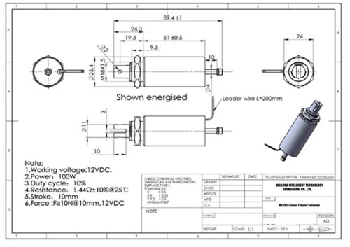 WL2551 Linear Tubular Solenoid Guide