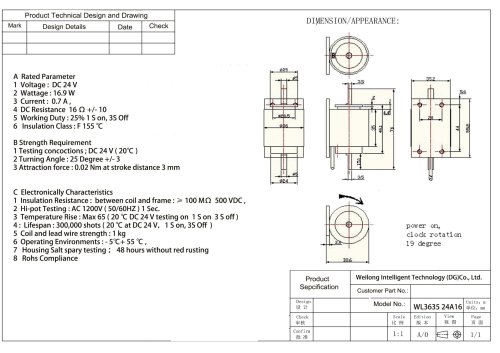 WL3635 High Torque Electric Rotary Solenoid Guide