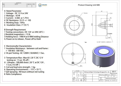 WL8245 Industrial Permanent Holding Electromagnet Guide