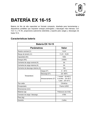 Ficha T&eacute;cnica Ex 16-15