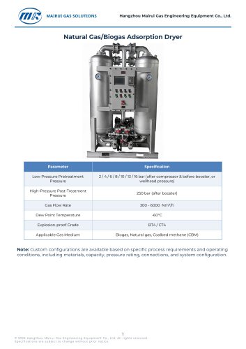 MR_Natural Gas_Biogas Adsorption Dryer