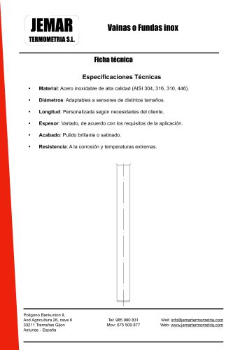 Vainas o Fundas inox
