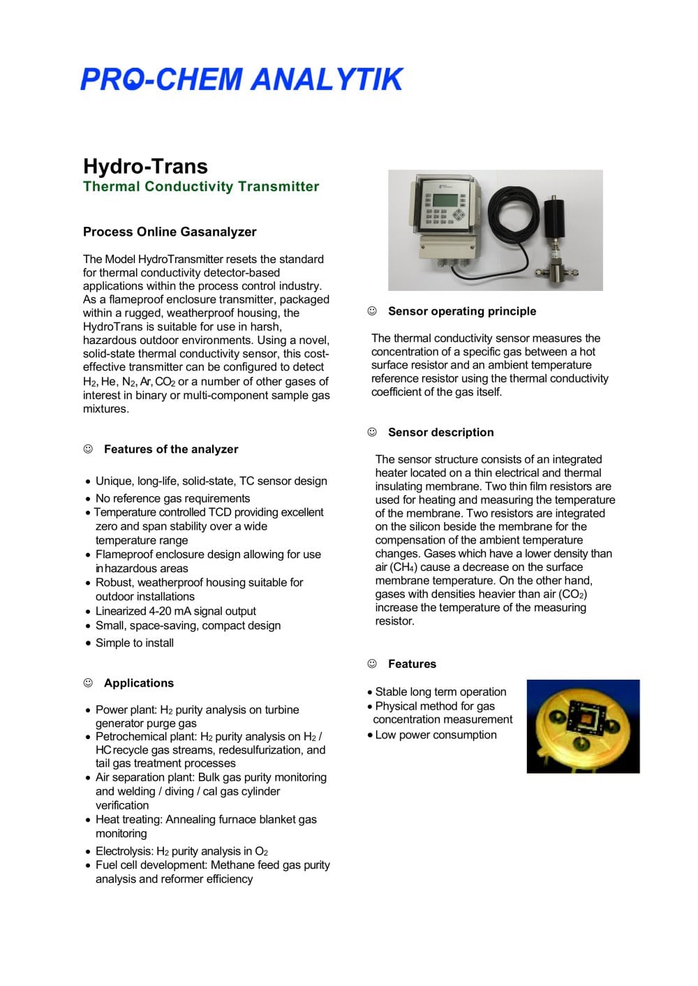 Product data sheet HCT 1000 - Pro-Chem-Analytik GmbH & Co. KG