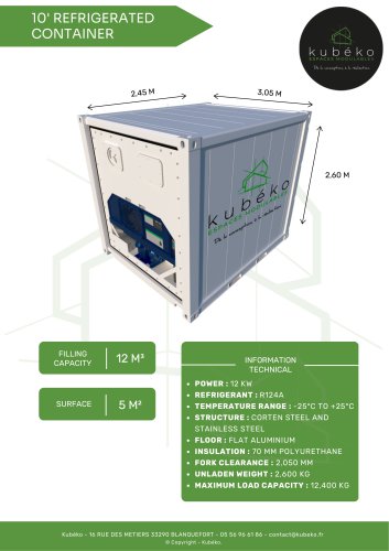 10' REFRIGERATED CONTAINER