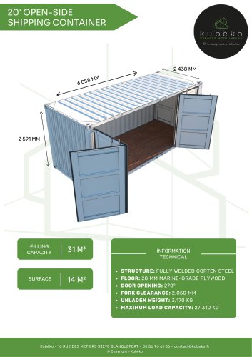 20' OPEN-SIDE SHIPPING CONTAINER