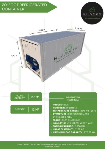 20' REFRIGERATED CONTAINER