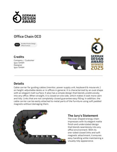 Office Chain OCO - German Design Award 2025