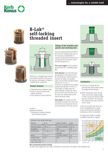 B-Lok® self-locking threaded insert